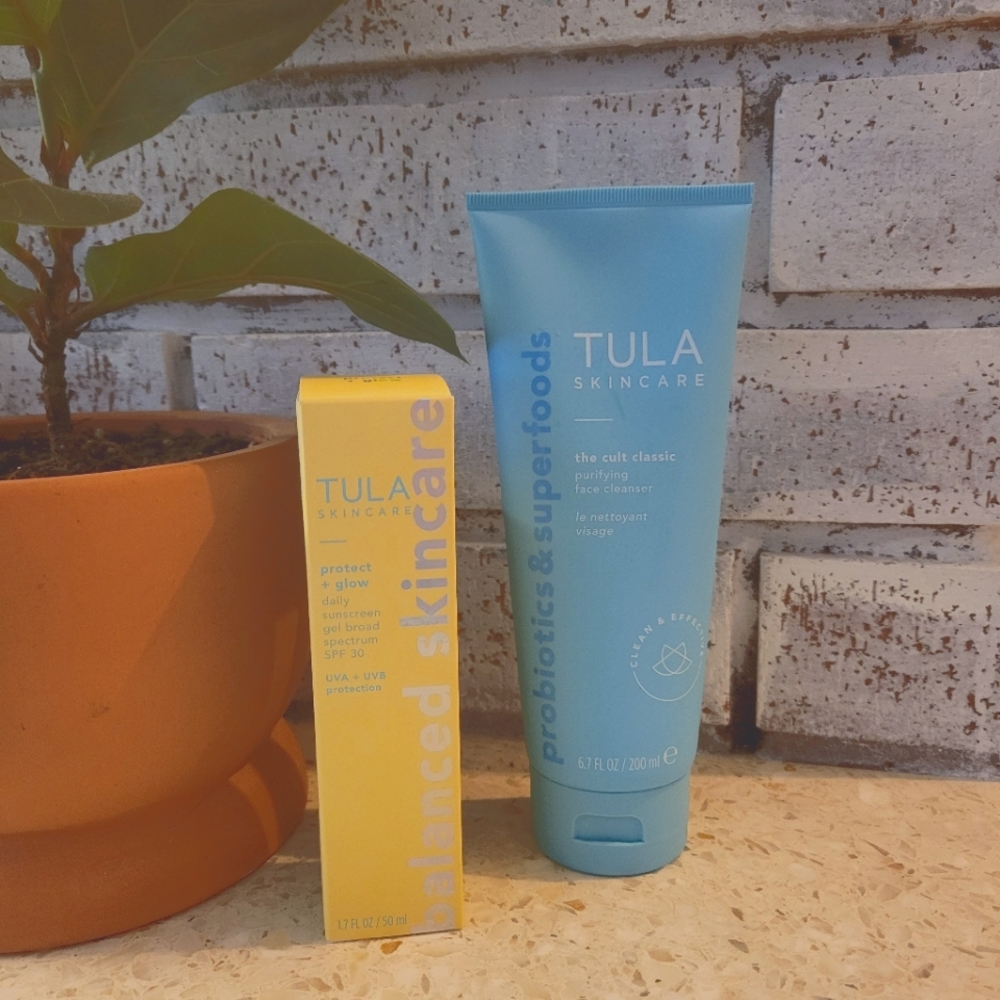 New Tula Bundle--Protect + Glow Sunscreen & Cult Classic Facial Cleanser.